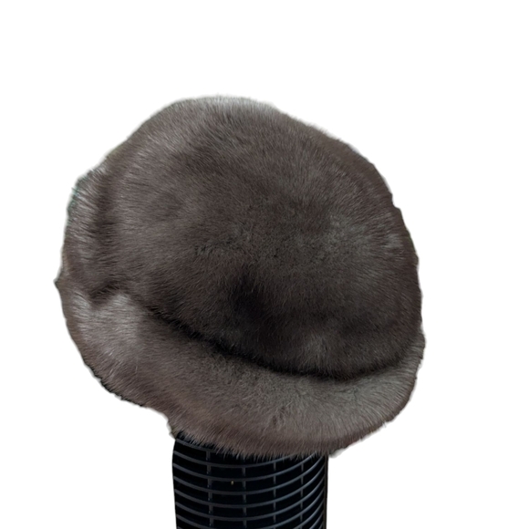Vintage Creation Vittorio Mink Fur Lined Hat Brown Tan - Picture 2 of 7